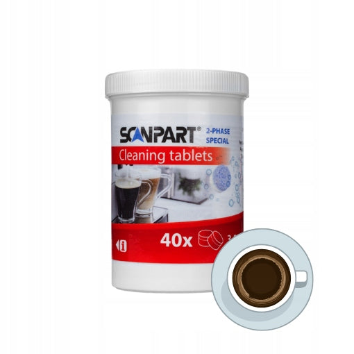 Scanpart 2-phase Special - 2-phase cleaning tablets for espresso machines 40 pcs Brand Scanpart
