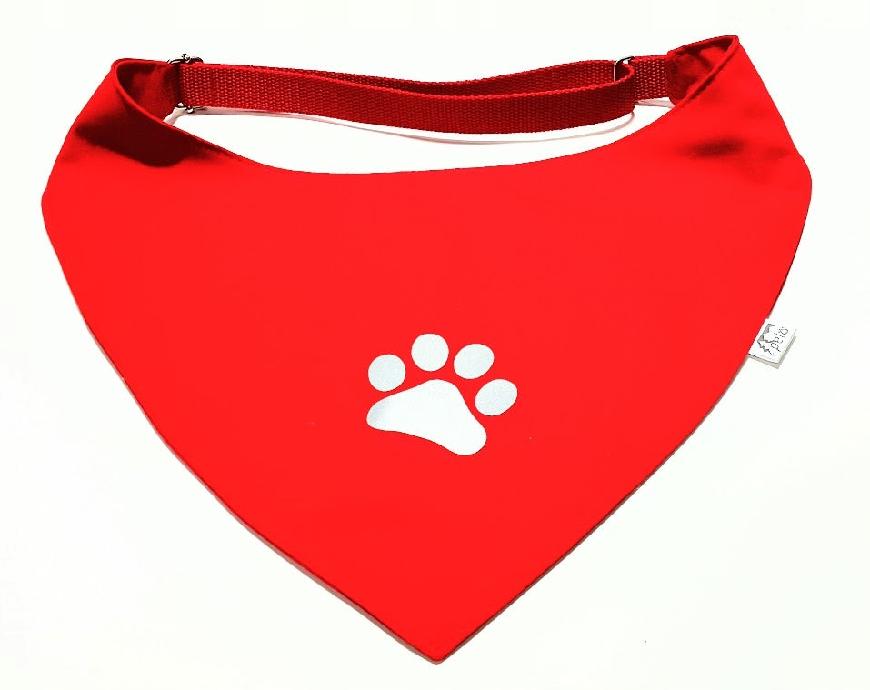 Scarf Cat Dog Bandana Red + Paw Reflective ADJUSTMENT r.3/M Pelo