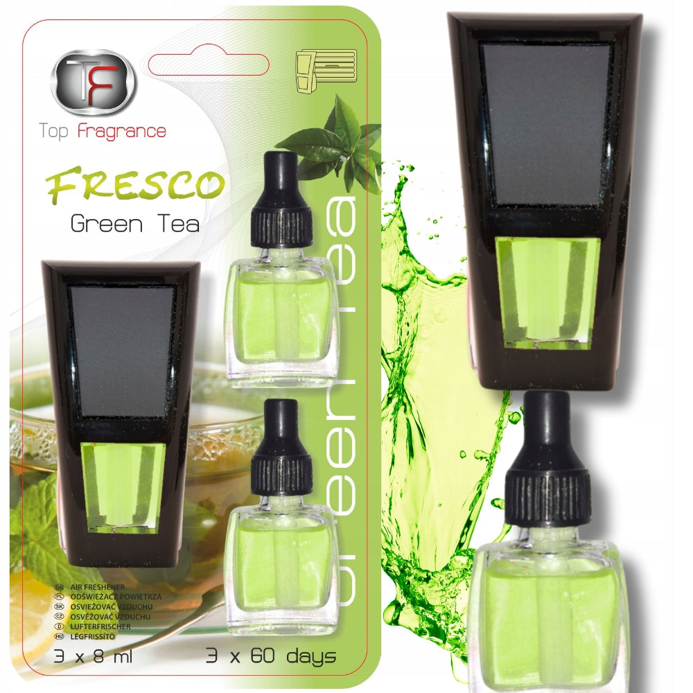 Scent for car air vent Long lasting 180days Fresco 3in1 Green Tea