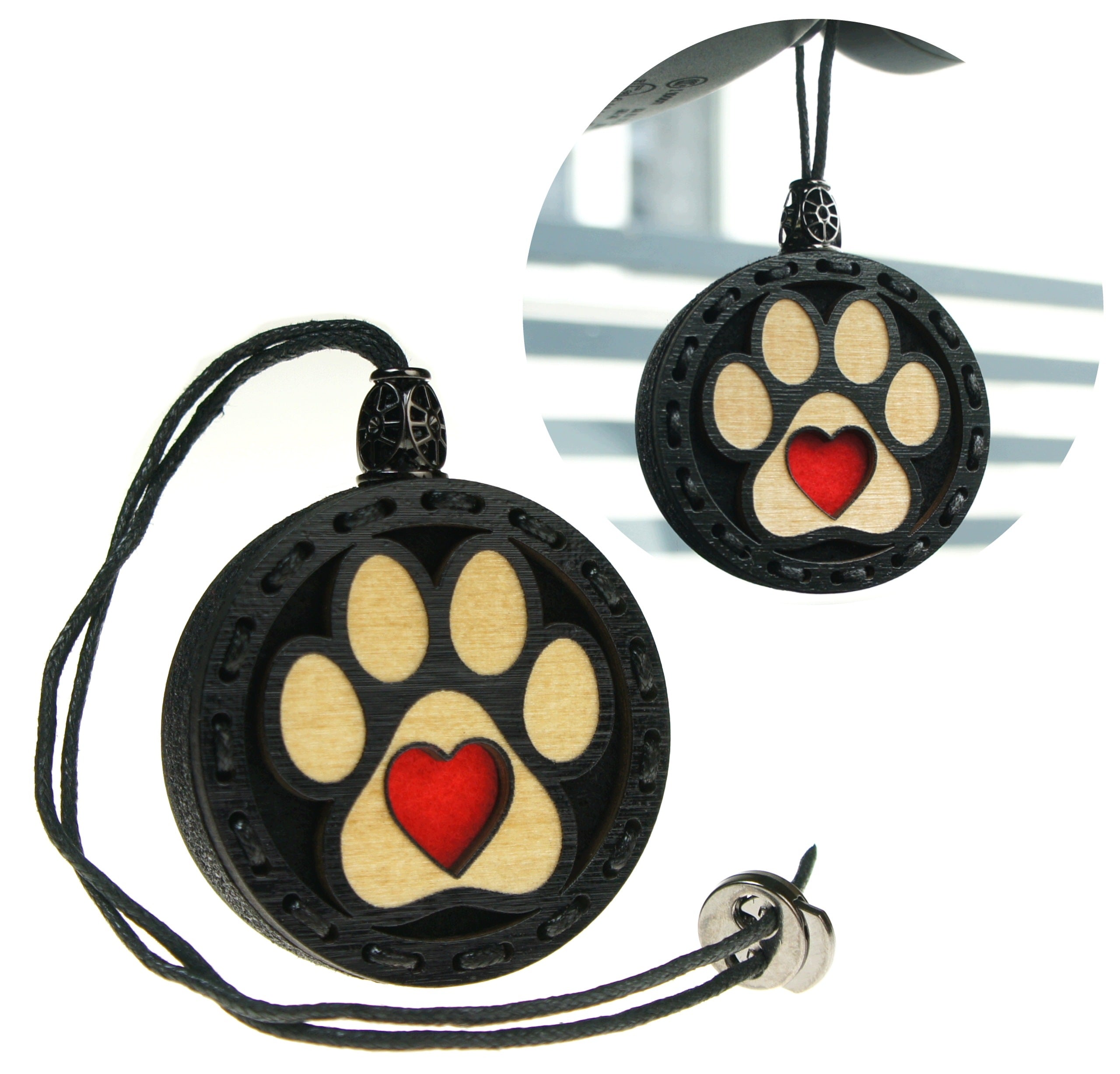 Scent for car wooden pendant Deconet Black - Paw
