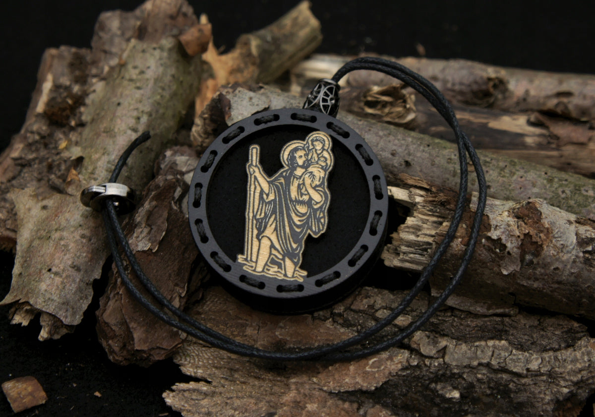 Scent for car wooden pendant Deconet Black - Saint Christopher Manufacturer's catalog number Dyfuzor Olejków święty