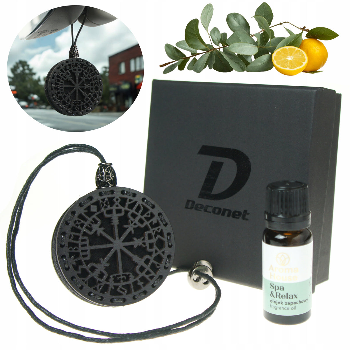 Scent for car wooden pendant Deconet - Nordic Calendar