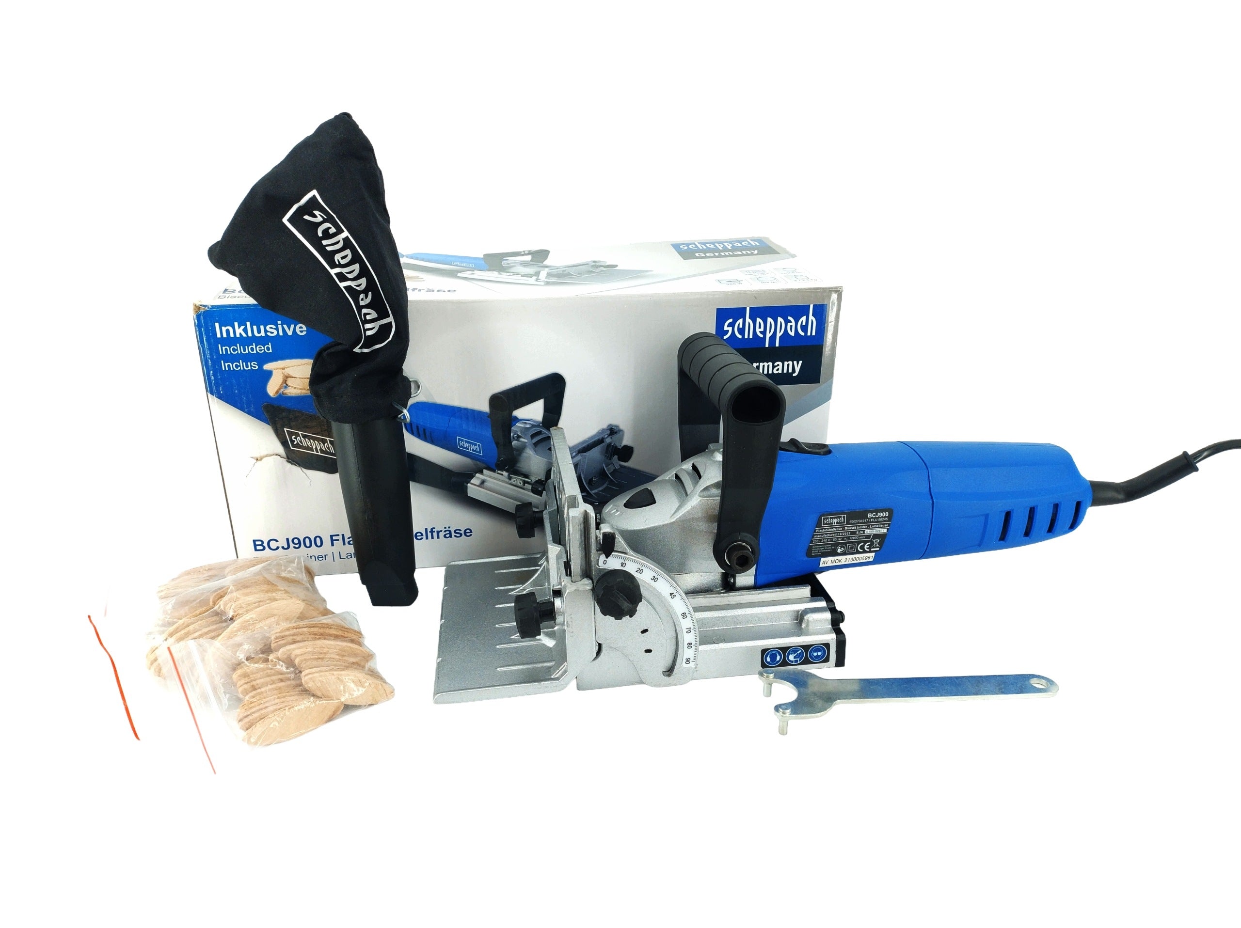 Scheppach BCJ900 lamellar milling machine for connections 900W cutter 10cm +60 lamellas