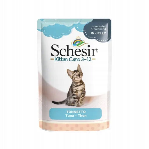 Schesir Kitten Care 3-12 wet food for kittens with tuna flavor 85g