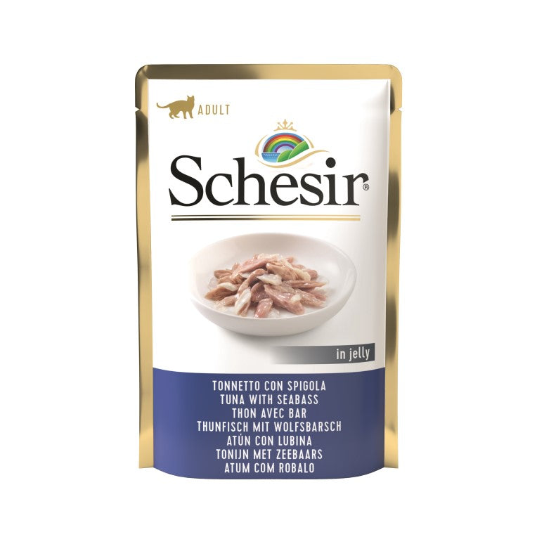 Schesir wet cat food tuna with sea bass in jelly 85 g