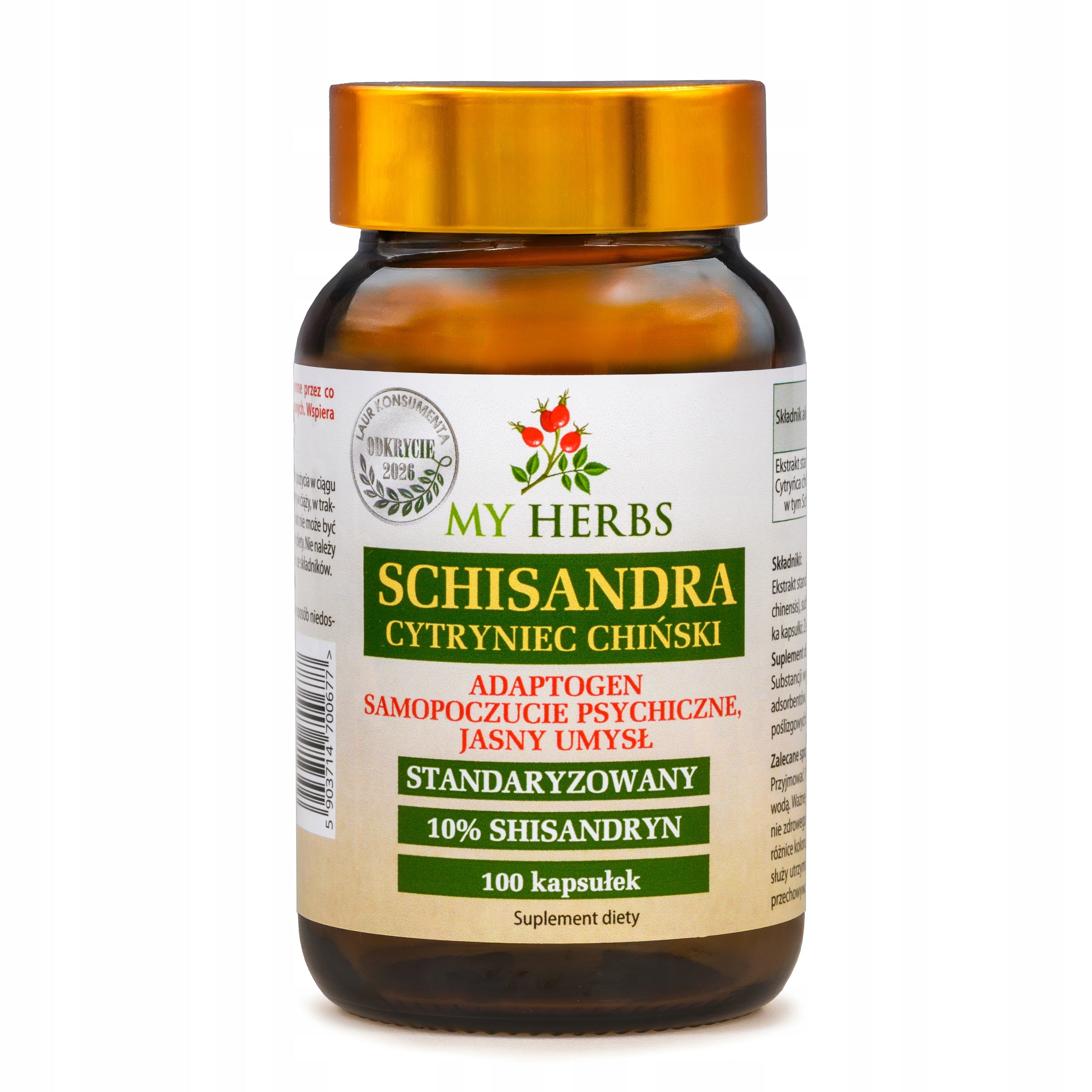 Schisandra Chinese Citrine standardized 100 kaps. adaptogen energy