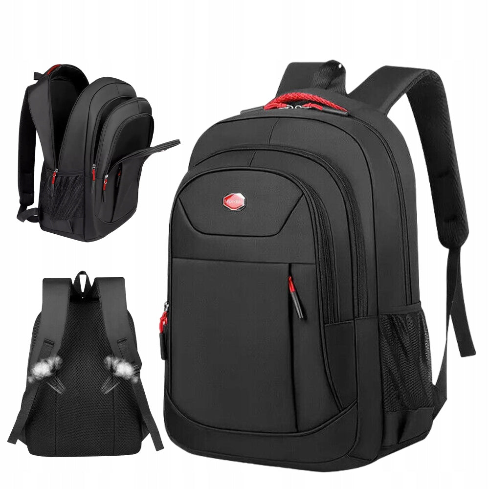 School Backpack 40L Sports Youth Men's Hiking Spacious Black