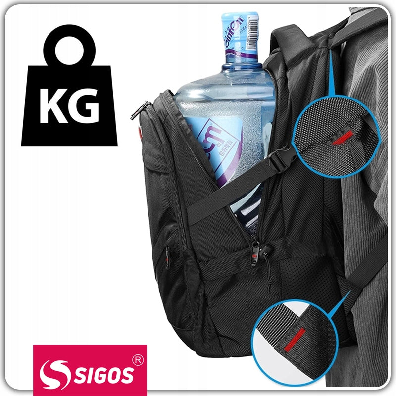 School Backpack Black Sports Youth Men's Hiking Spacious 30L Brand Sigos