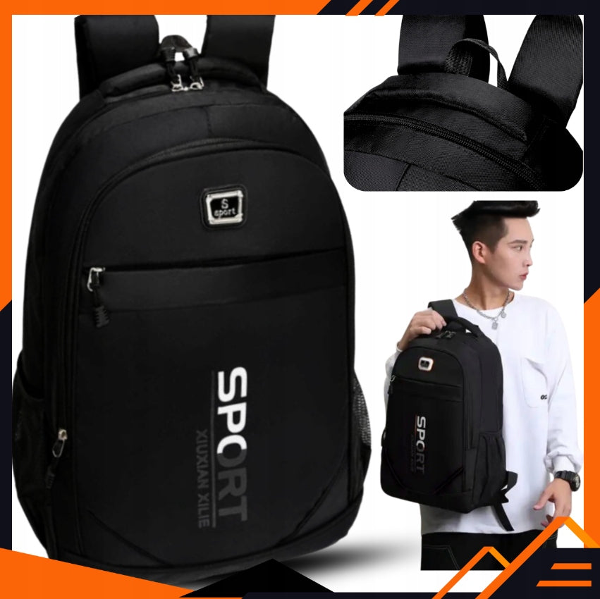 School Backpack Black Urban Sports Spacious Waterproof For Work Brand Vedor