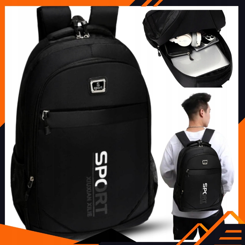 School Backpack Black Urban Sports Spacious Waterproof For Work Packaging status original