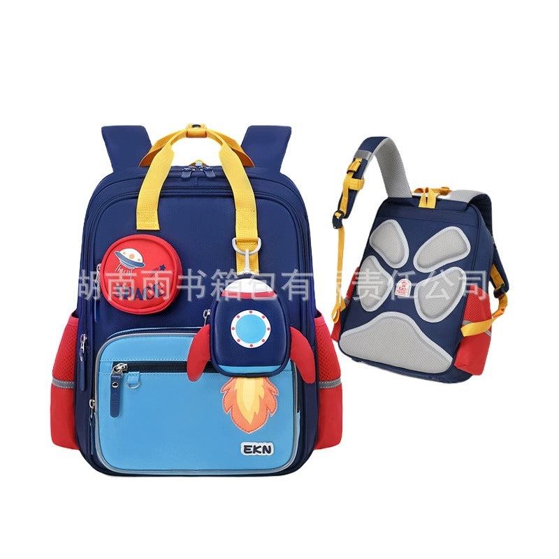 School Backpack Boy Girl Blue Racket Large Lightweight Relieving