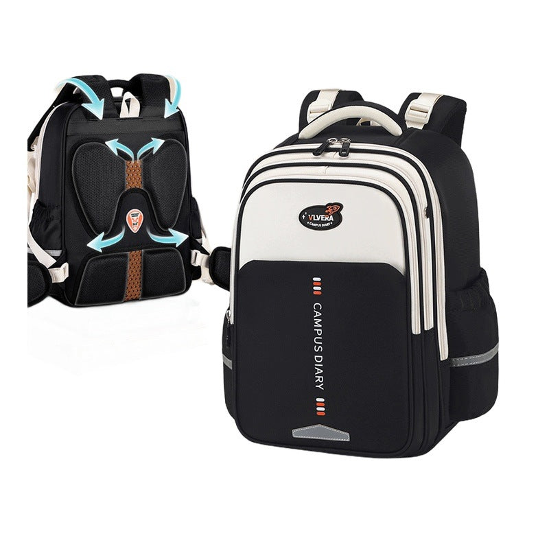 School Backpack Boy Girls Sized Lightweight Black 1-6 Classes