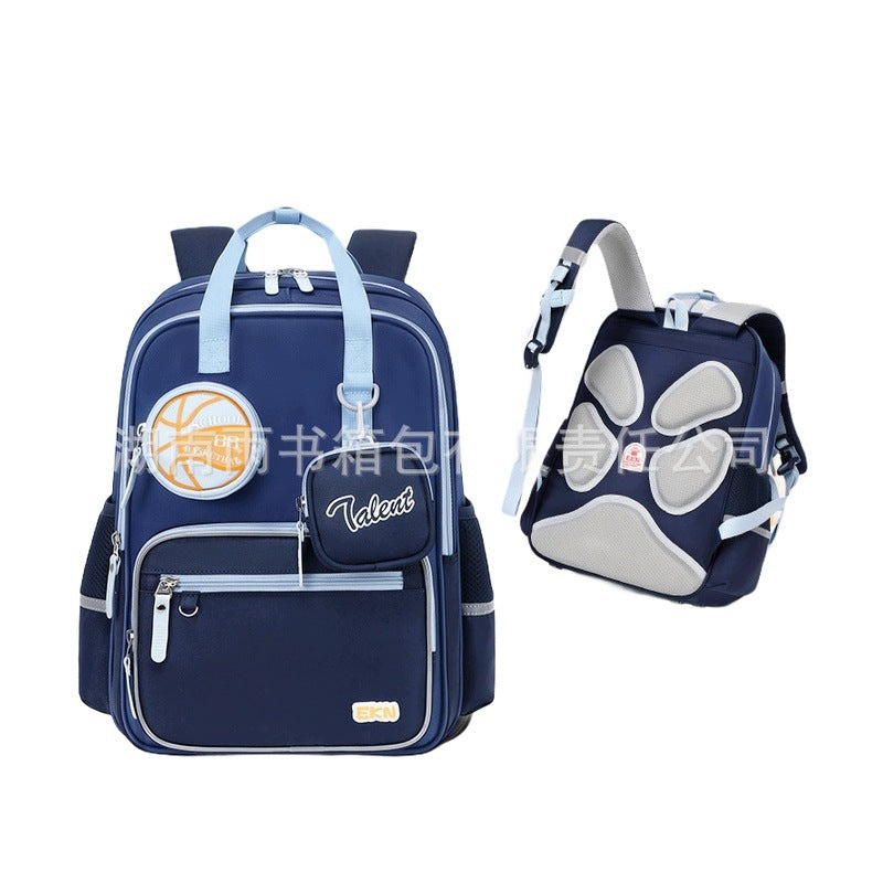 School Backpack Boys Girls Blue Football Lightweight Spacious For