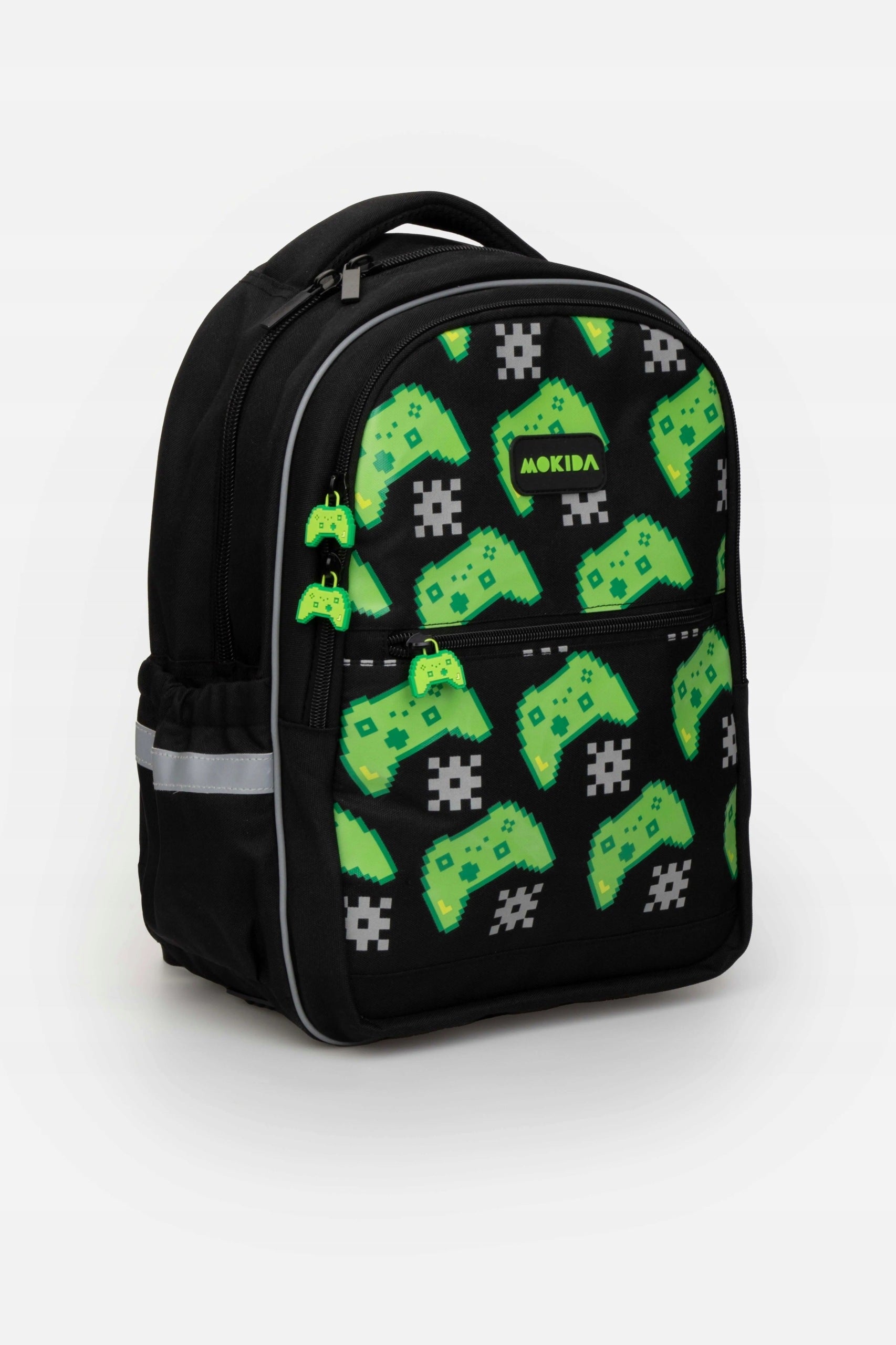 School Backpack Boys Two-chamber Pixel Gamer Black 000 Mokida YMY