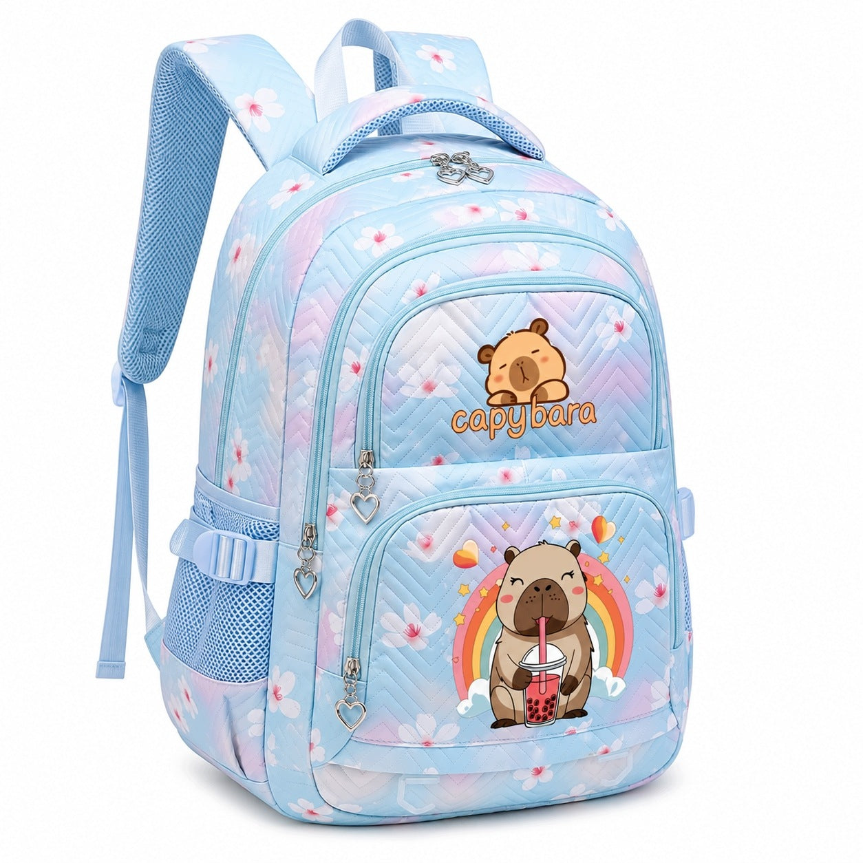 School Backpack Capybara Blue Spacious School Satchel Packaging status original
