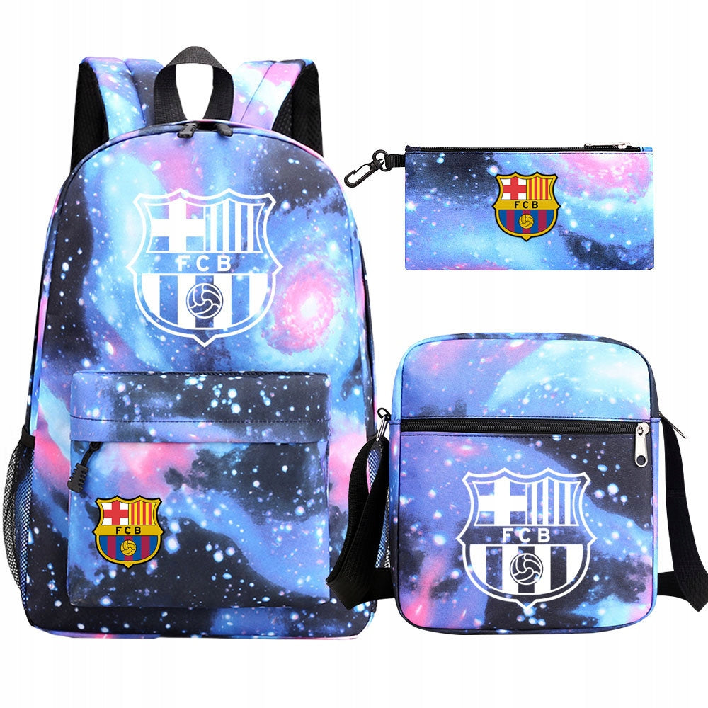 School Backpack Football Club Set - Backpack, Pencil Case, Bag 3-in-1 Style Brand no brand