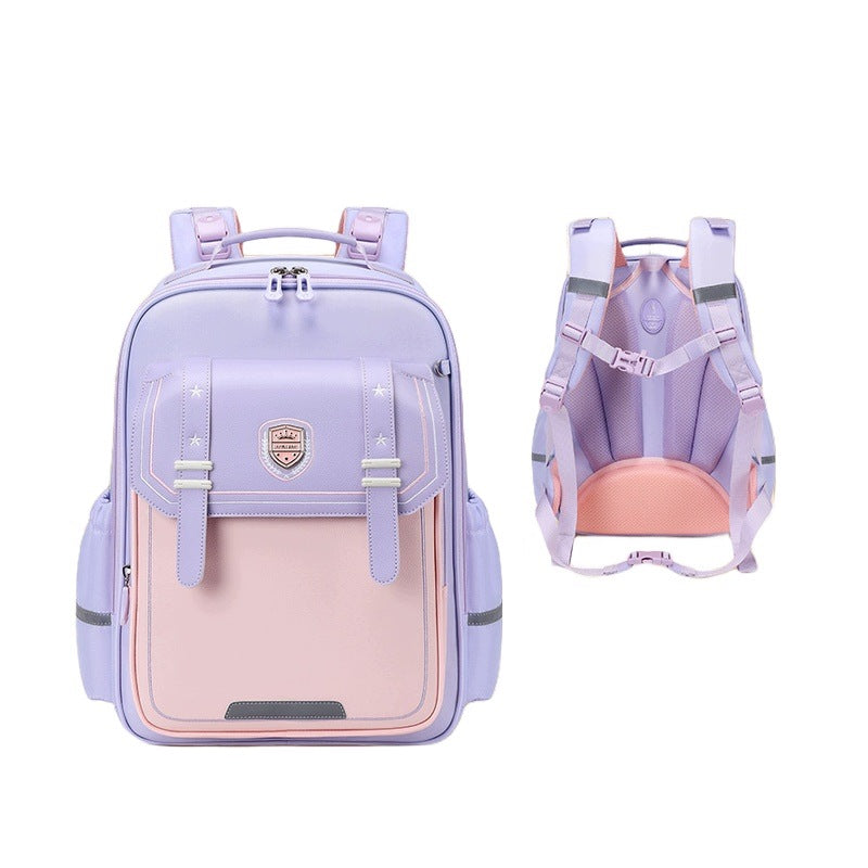 School Backpack For Boys 1-6 Class Purple Light Relieving Large