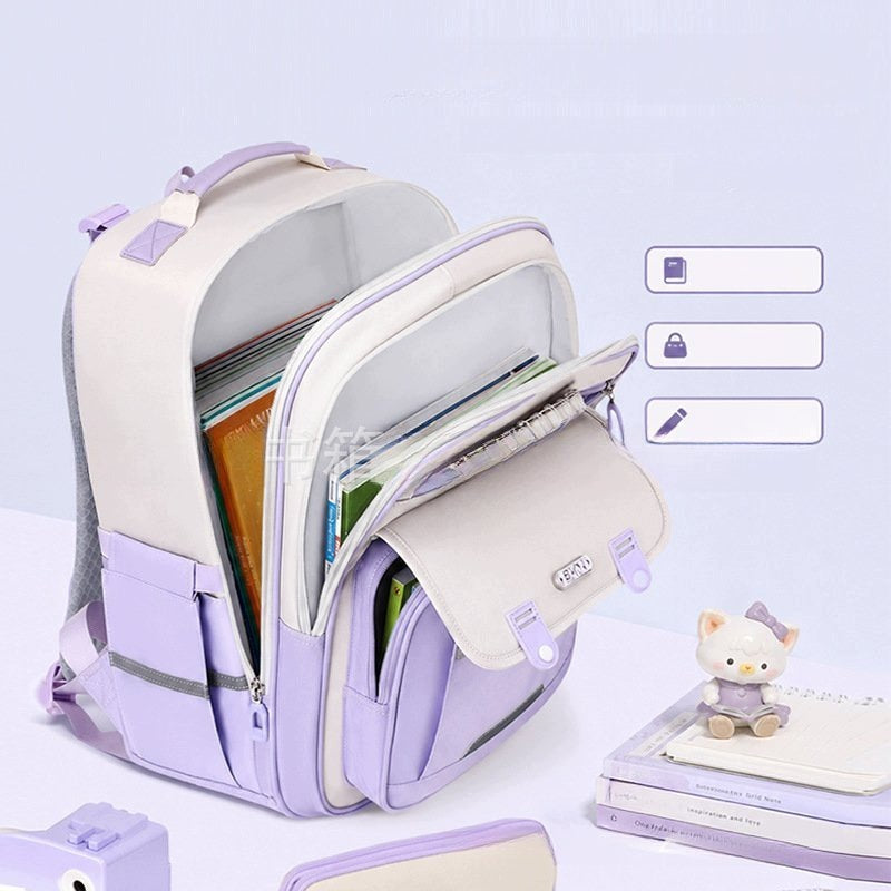 School Backpack For Boys And Girls 3-6 Class Purple Large Brand no brand