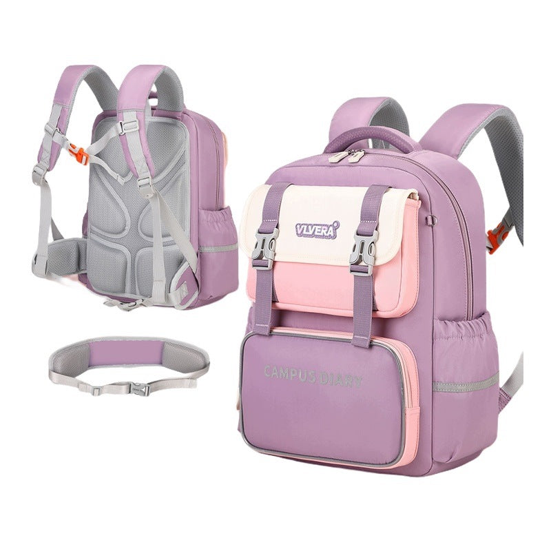 School Backpack For Boys And Girls 3-6 Class Purple Lightweight