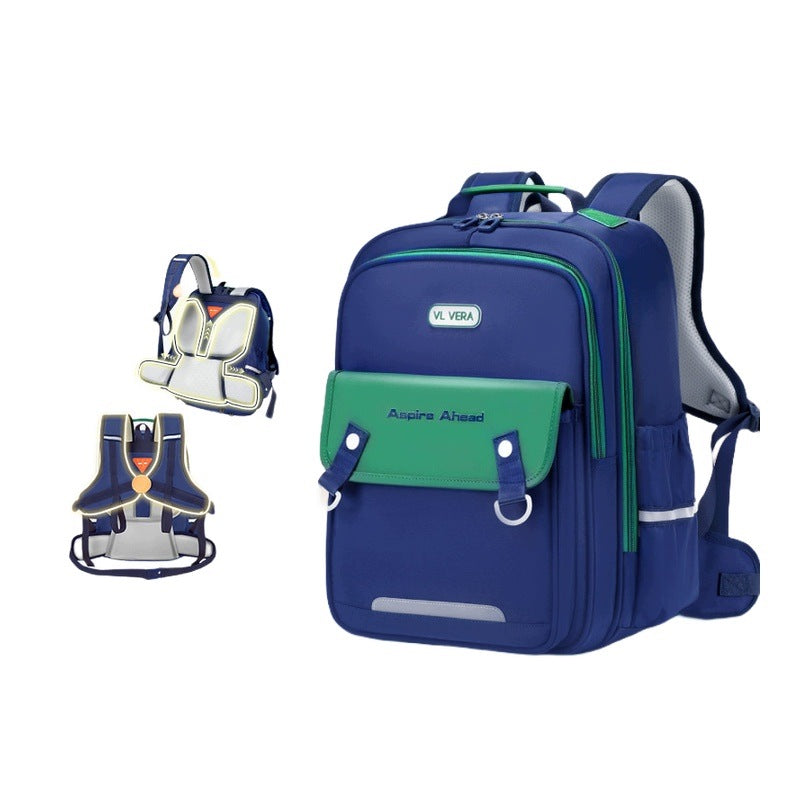 School Backpack For Boys And Girls Green Small Capacity
