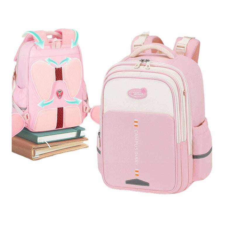 School Backpack For Boys And Girls Pink Small Capacity Lightweight