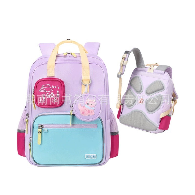 School Backpack For Boys And Girls Purple Cat Large Lightweight Spacious