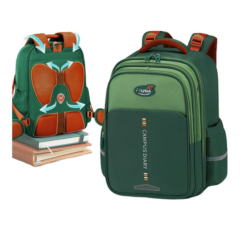 School Backpack For Boys And Girls Size Large, Dark Green,