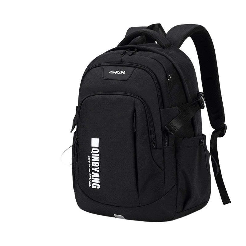 School Backpack For Boys And Girls Students Large Capacity Lightweight Black