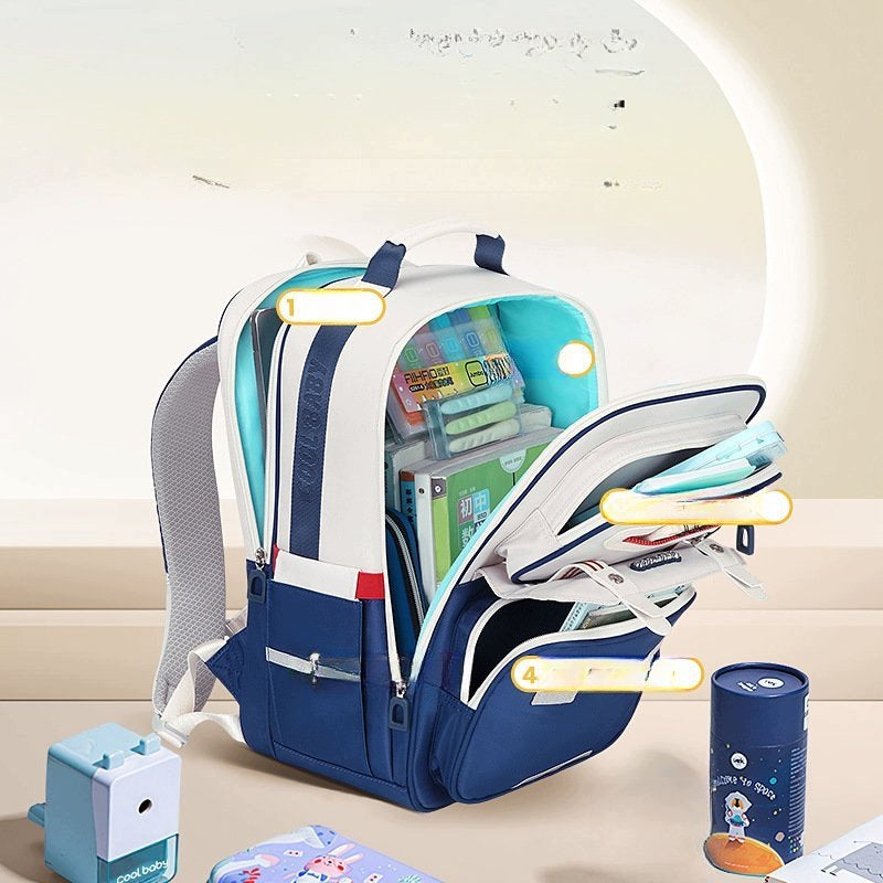 School Backpack For First Years Students Blue Large Super Lightweight Brand no brand