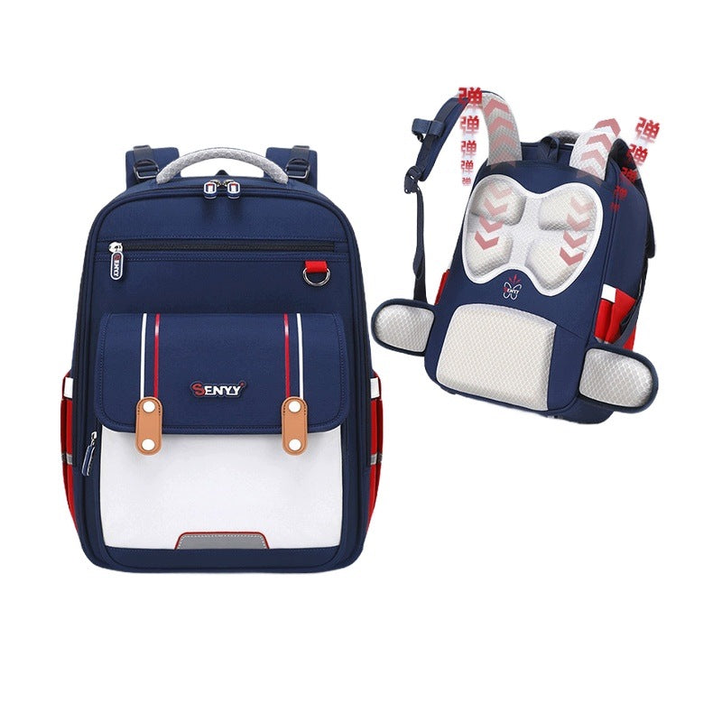 School Backpack For Girls 1-6 Class Large Size Bordo Multiple