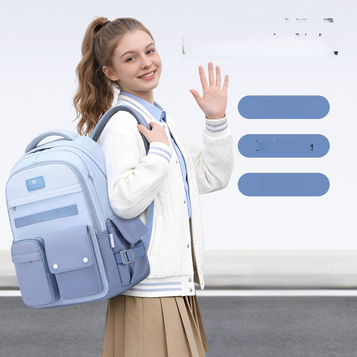 School Backpack For Girls 3-6 Class Large Capacity Dirt Resistant Brand no brand