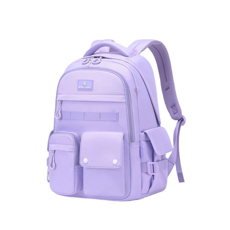 School Backpack For Girls 3-6 Class Large Capacity Dirt Resistant