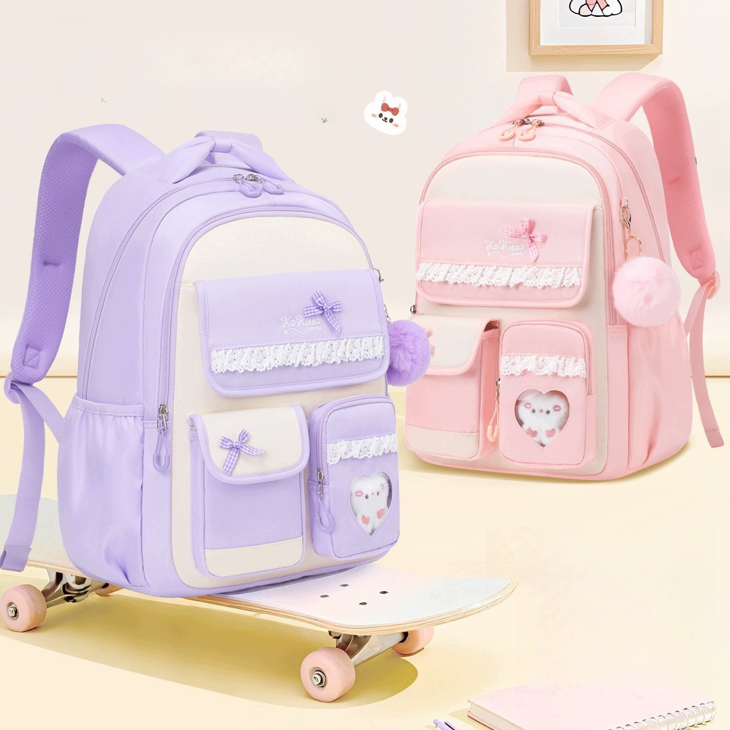 School Backpack For Girls 3-6 Grade And High School Style Ins High Quality Brand no brand