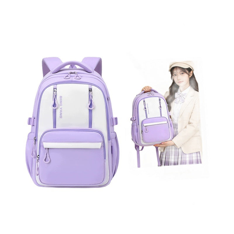 School Backpack For Girls Lightweight Large Capacity Lavender Purple