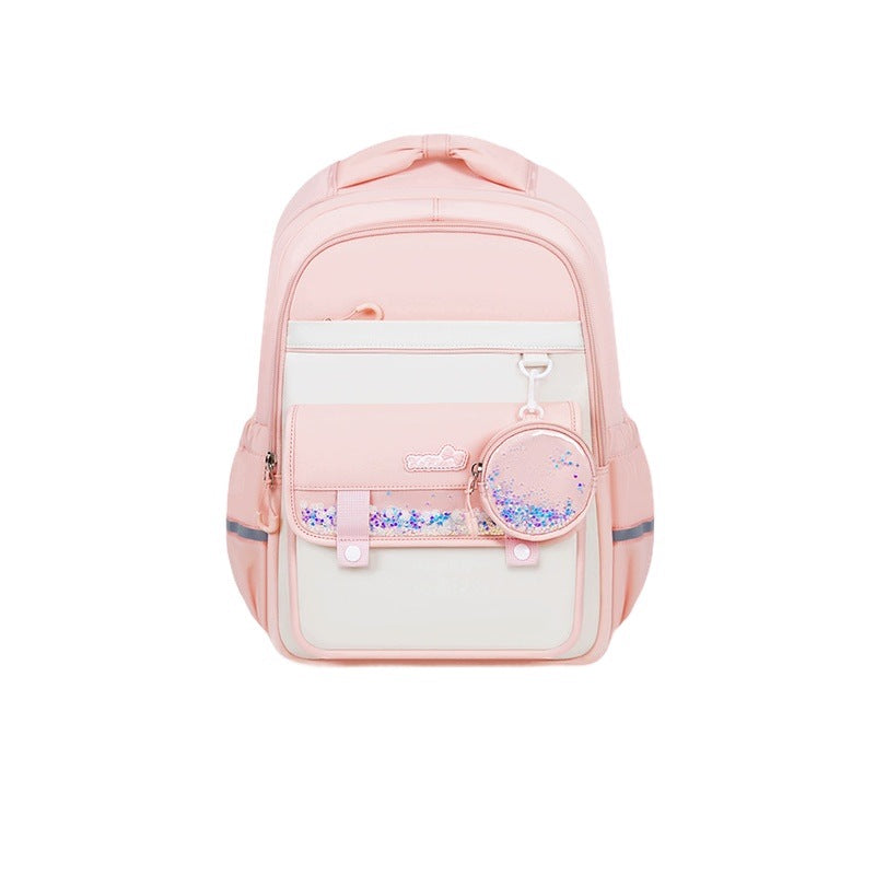 School Backpack For Girls Lightweight Relieving Large Capacity Pink