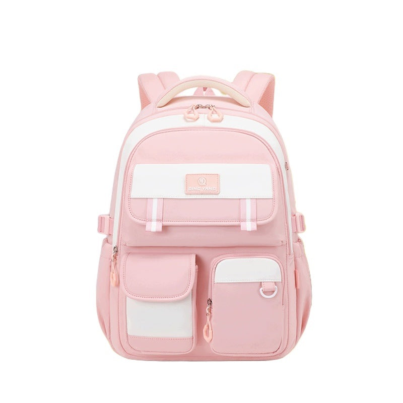 School Backpack For Girls Medium Weight Large Capacity Pink