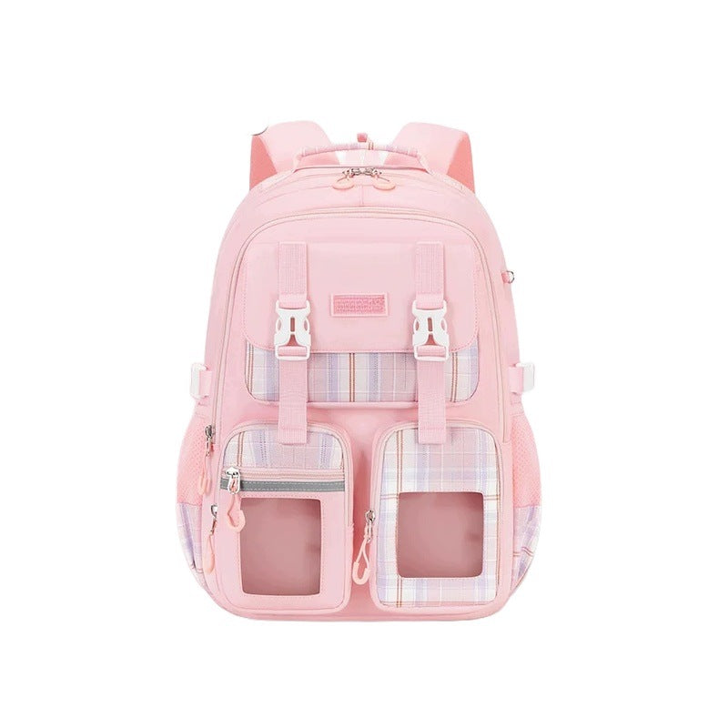 School Backpack For Girls Small Pink Spacious Lightweight Multiple