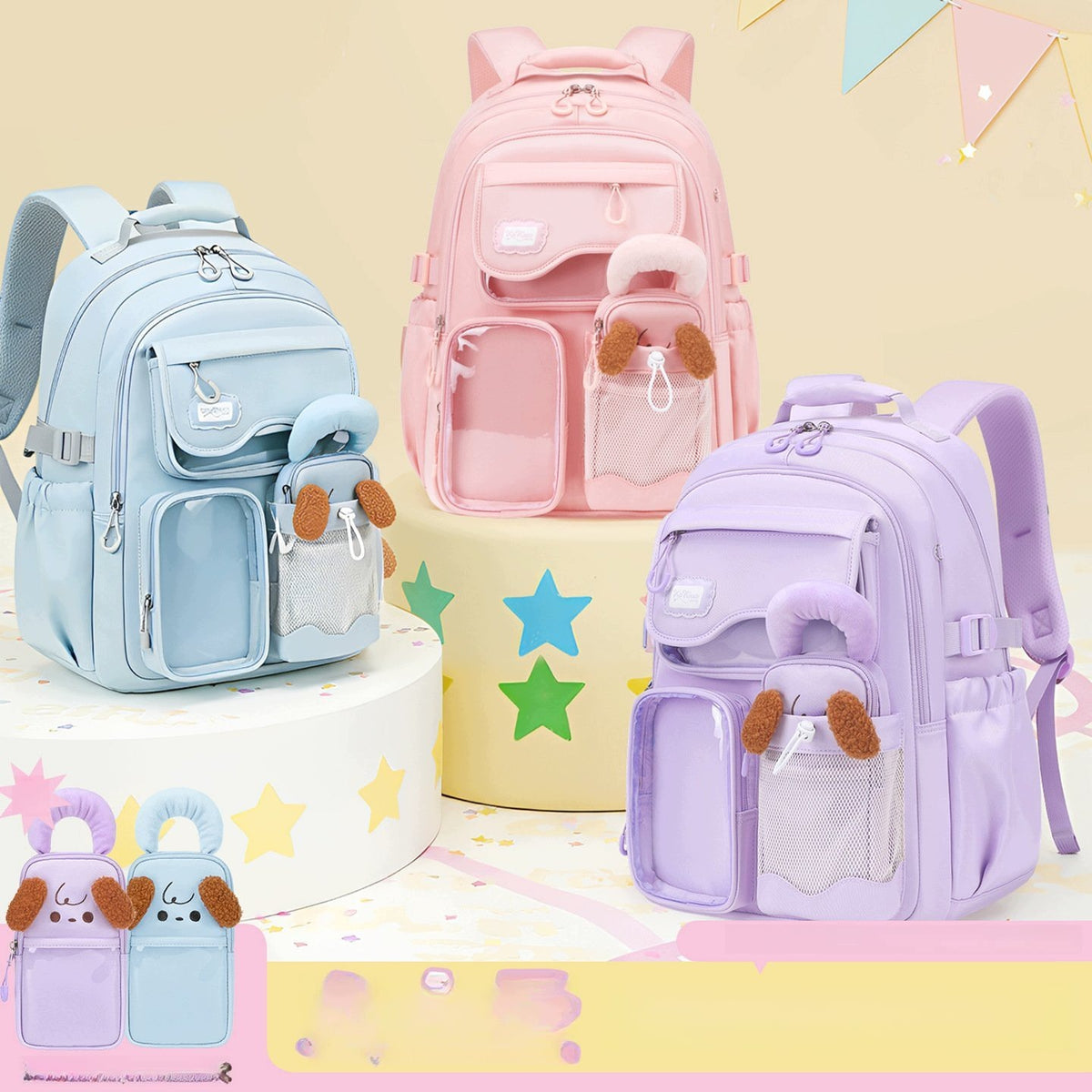 School Backpack For Primary and Secondary School Students Purple Large Brand no brand
