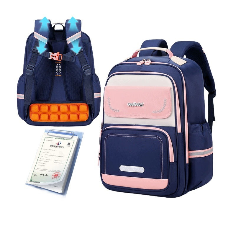 School Backpack For Students 1-6 Years Blue Pink Great Resistance