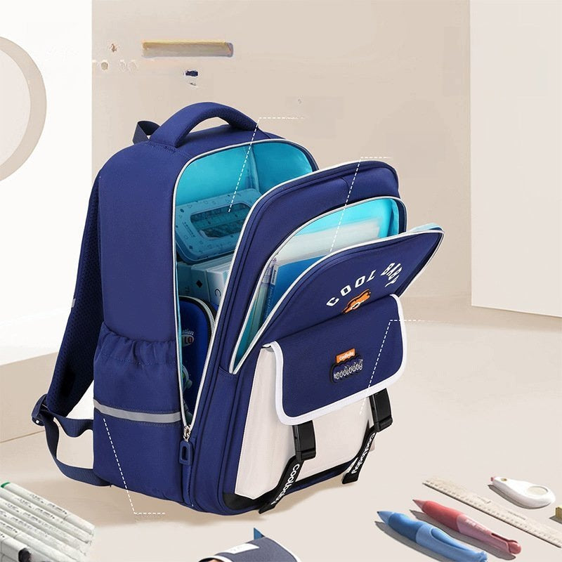 School Backpack For Students 1-6 Years Old Blue Small Light Relieving Brand no brand