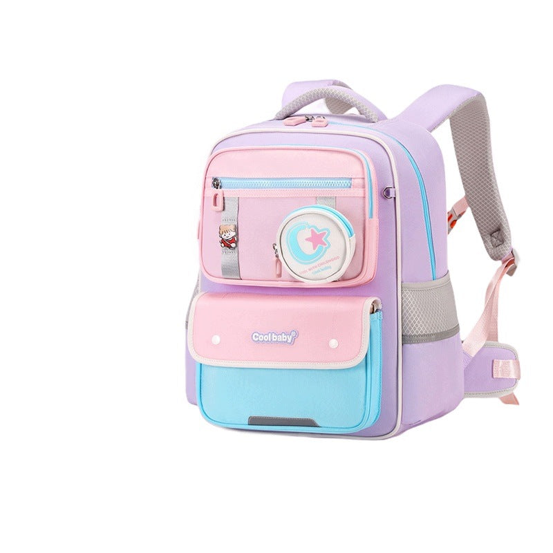 School Backpack For Students 1-6 Years Stylish Light Purple-Pink