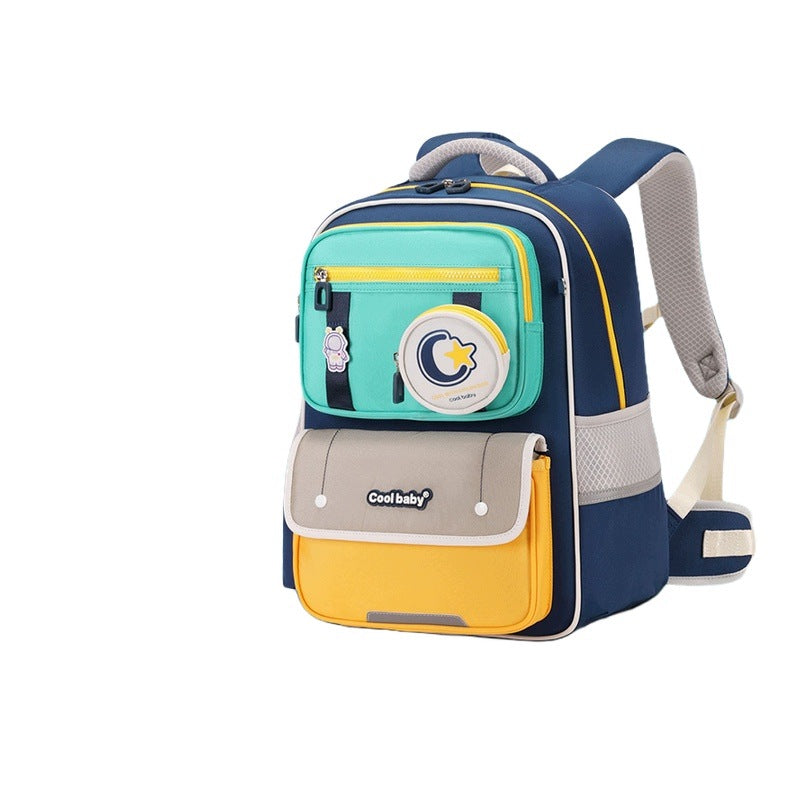School Backpack For Students 1-6 Years Stylish Lightweight Blue With Green
