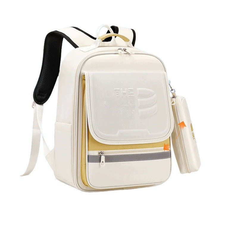 School Backpack For Students 3-6 Grade Soft White, Waterproof,