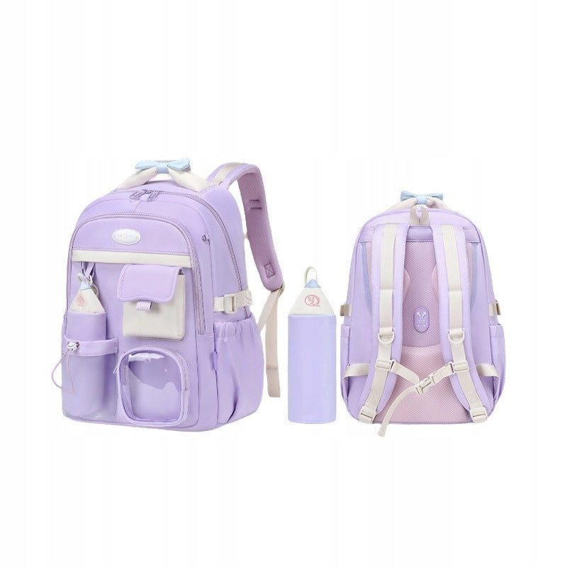 School Backpack For Students And Secondary School Students Purple Lightweight Large Capacity