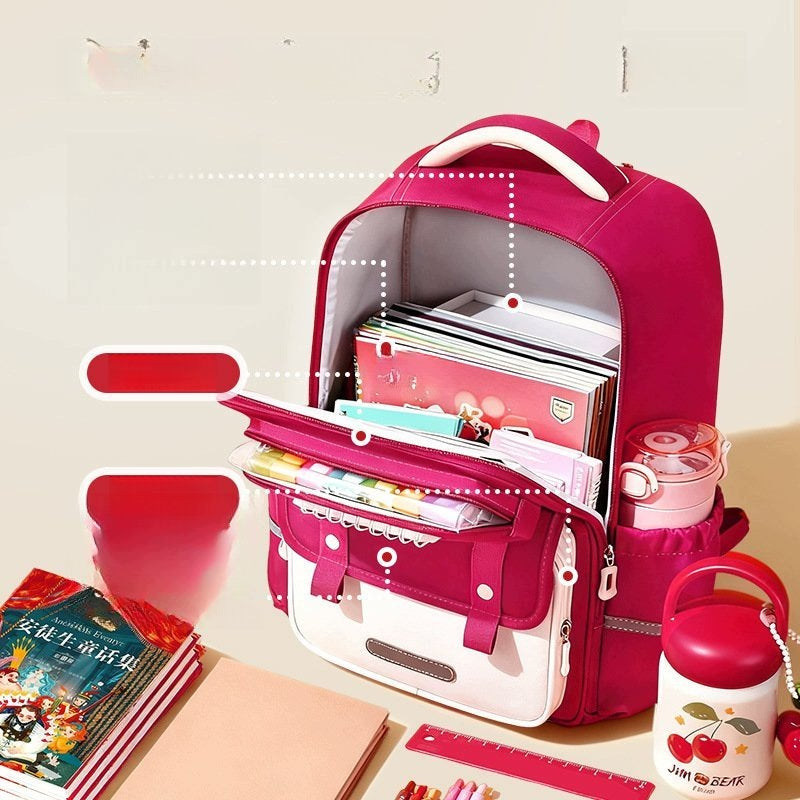 School Backpack For Students Brown Small With Pencil Case And Lesson Bag Brand no brand