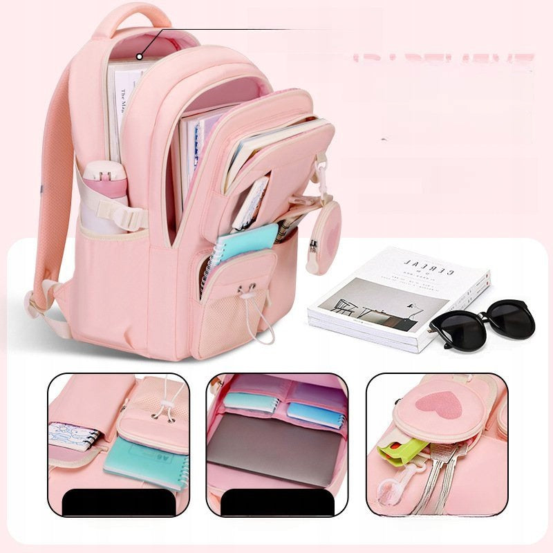 School Backpack For Students Large Capacity Purple Resistance Without Brand no brand