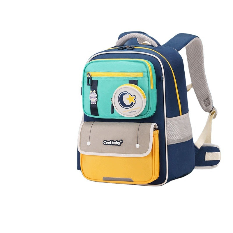 School Backpack For Students Stylish Lightweight Relieving 1-6 Class Blue