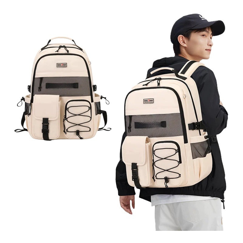 School Backpack For Teenagers Large Water Resistance Capacity White