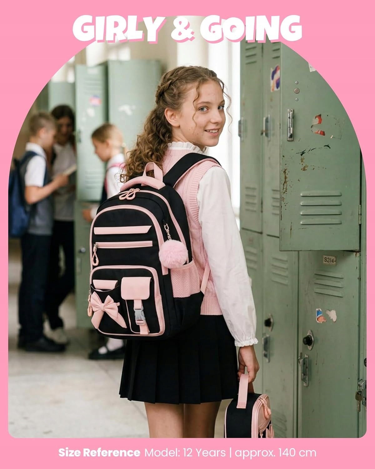 School Backpack Girls 3-Piece Kawaii Lunch Bag Manufacturer code FCXHJU35Y