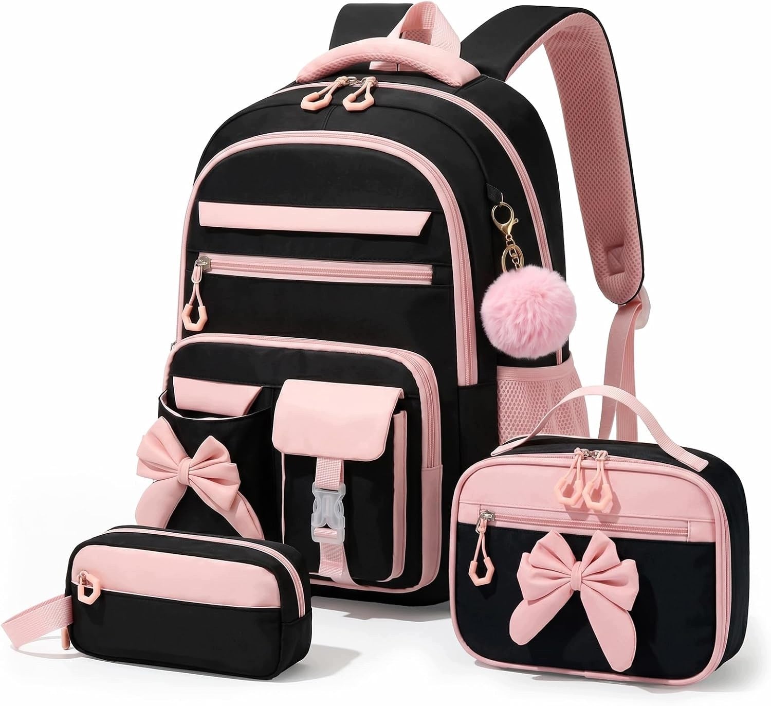 School Backpack Girls 3-Piece Kawaii Lunch Bag